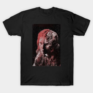 Beautiful woman with strange half of face. Beautiful and dark. T-Shirt